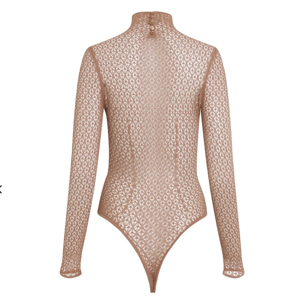 Khaite Fena Diamond-lace Bodysuit In Almond - XS - NWT - Picture 4 of 6